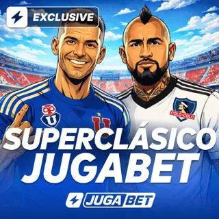 Miniatura del juego exclusivo Superclásico JugaBet con dos futbolistas de camisetas azul y blanca.